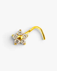 Piercing Nez Fleur en Titane ASTM F136 | Zircons - BEQUEEN