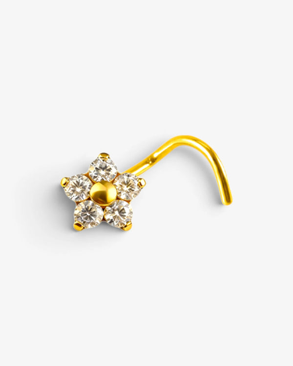Piercing Nez Fleur en Titane ASTM F136 | Zircons - BEQUEEN