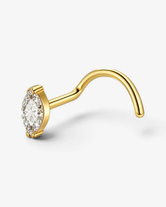 Piercing Nez Ovale en Titane ASTM F136 | Zircon - BEQUEEN