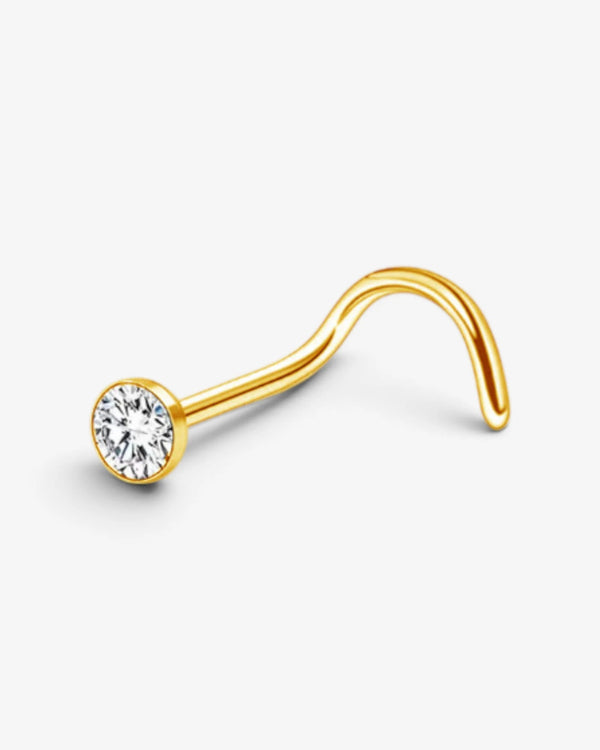 Piercing Nez Solitaire – Titane Doré PVD - BEQUEEN