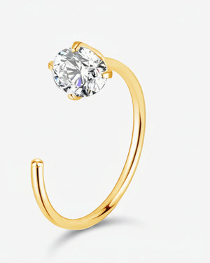 Piercing Nez Zircon Rond en Titane ASTM F136 | 0,8 × 8 mm - BEQUEEN