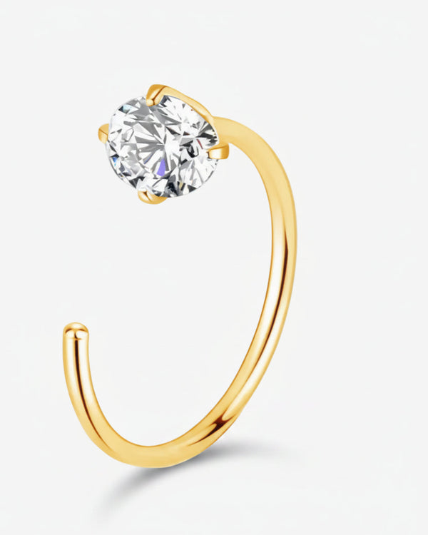 Piercing Nez Zircon Rond en Titane ASTM F136 | 0,8 × 8 mm - BEQUEEN