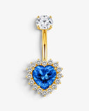 Piercing Nombril Aura – Cœur Cristal | Titane - BEQUEEN