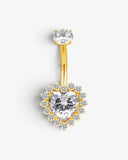 Piercing Nombril Aura – Cœur Cristal | Titane - BEQUEEN