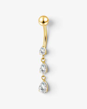 Piercing nombril Cascade Zircon – Doré - BEQUEEN