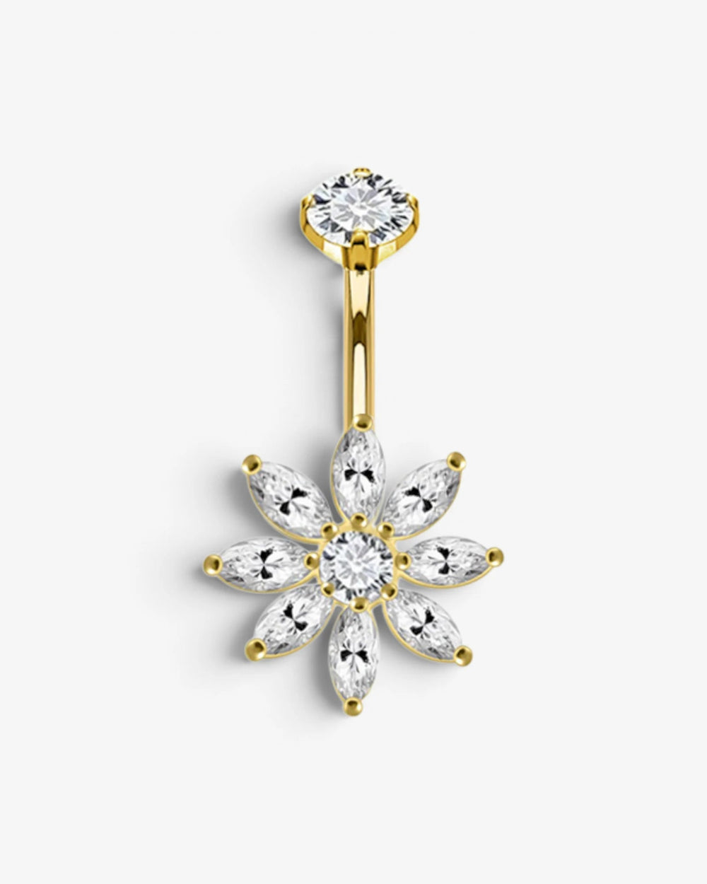 Piercing nombril Fleur Éclat – Doré - BEQUEEN
