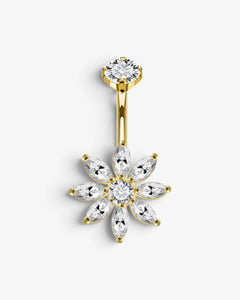 Piercing nombril Fleur Éclat – Doré - BEQUEEN