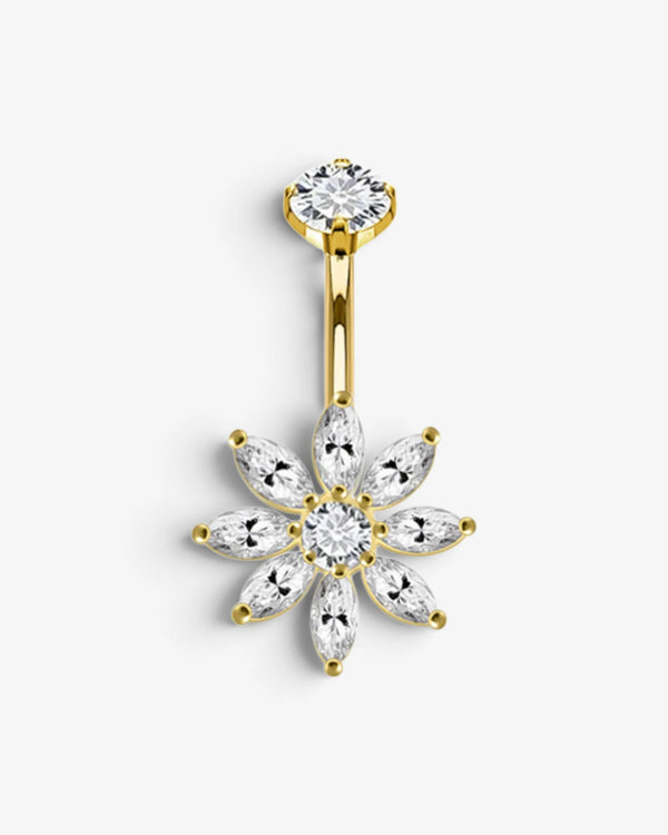 Piercing nombril Fleur Éclat – Doré - BEQUEEN