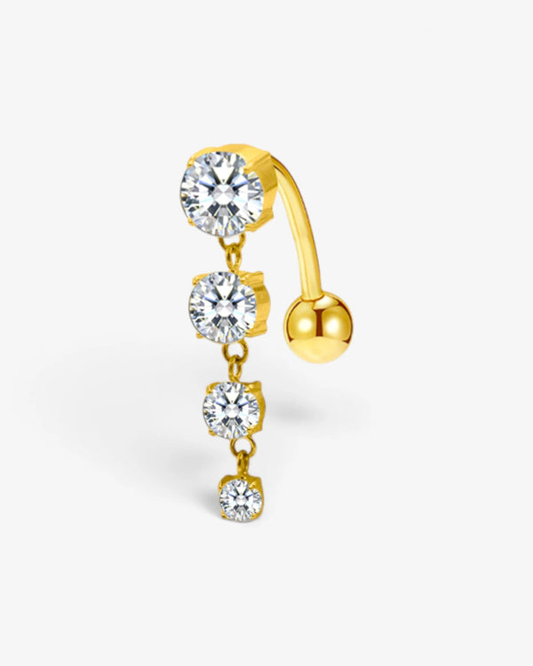 Piercing Nombril Inversé Chaîne de Zircons en Titane ASTM F136 - BEQUEEN