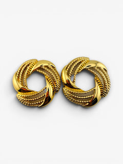 Puces d'oreilles Entrelac Dorées - BEQUEEN PARIS