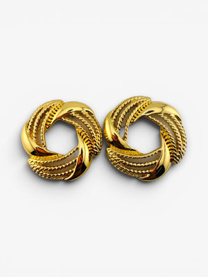 Puces d'oreilles Entrelac Dorées - BEQUEEN PARIS