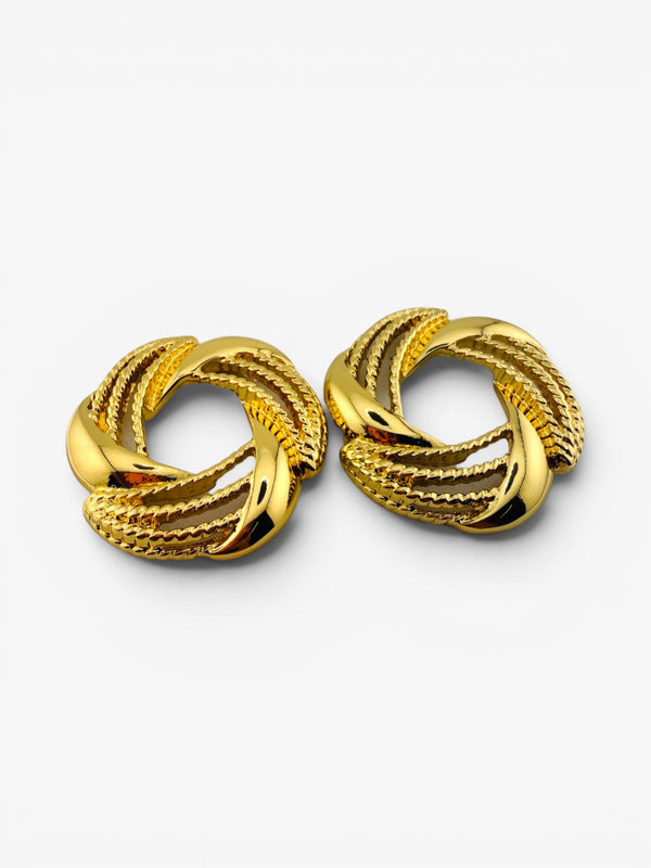Puces d'oreilles Entrelac Dorées - BEQUEEN PARIS