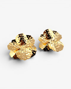 Puces d'oreilles Fleur Oversize Dorées - BEQUEEN PARIS