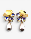 Puces d'oreilles Fleur Perle & Cristal - BEQUEEN PARIS