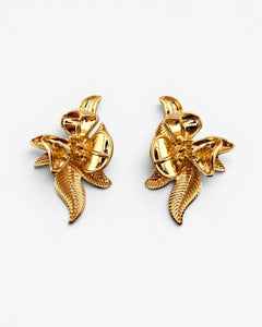 Puces d'oreilles Fleur Tropicale Dorées - BEQUEEN PARIS